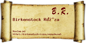 Birkenstock Róza névjegykártya